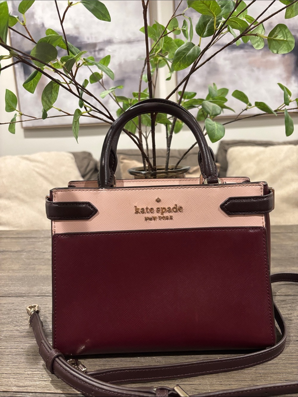 kate spade Pink and Burgundy Two-Tone Satchel